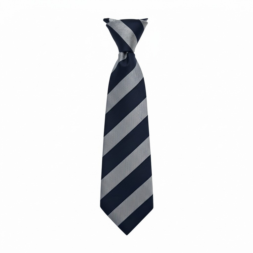 KOLTE Italy Men's Tie All Silk blue silver striped Satin Necktie 60" x 3.5"‎